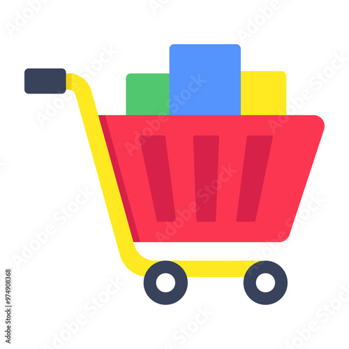 Shopping cart icon, editable vector