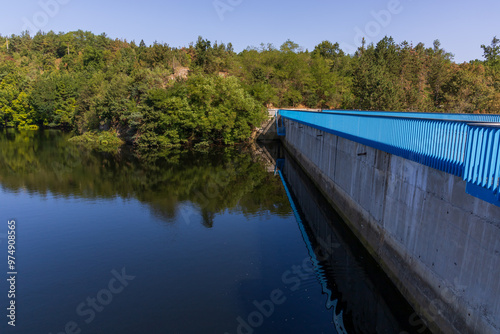 Landscape and Mohelno Reservoir on the Jihlava River. Dam dam photo