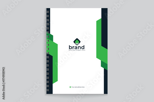 Modern  notebook cover design black and green color
