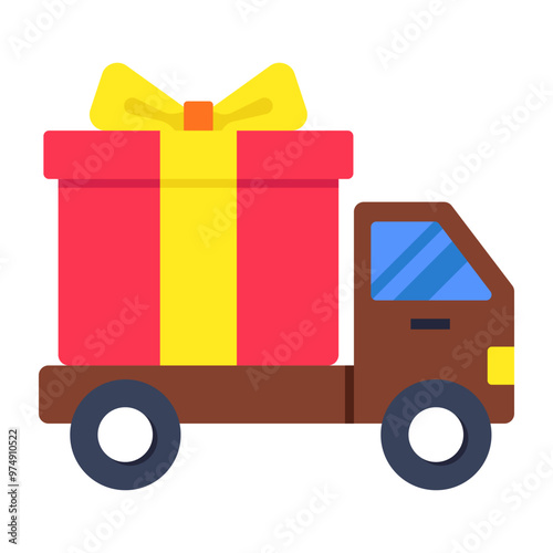 Trendy vector design of gift delivery 