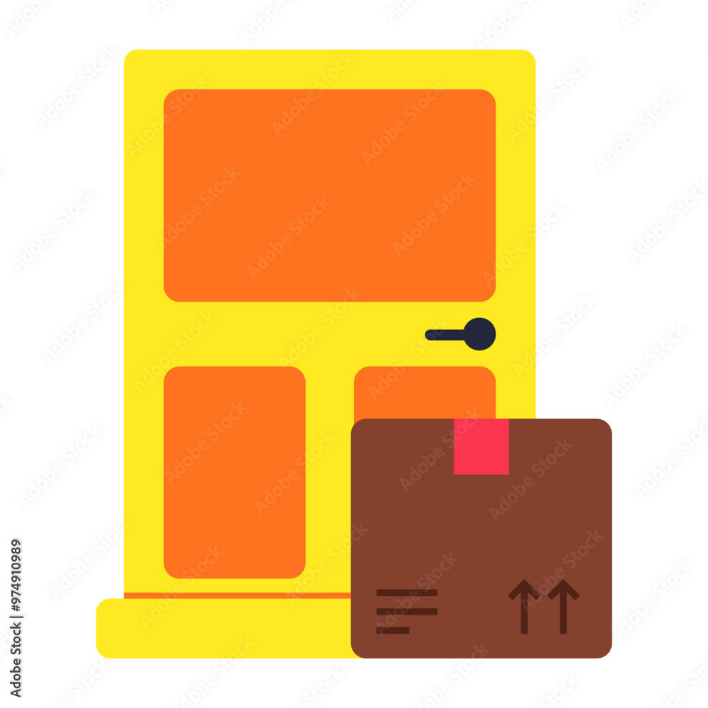 Conceptual design icon of door delivery Conceptual design icon of door delivery