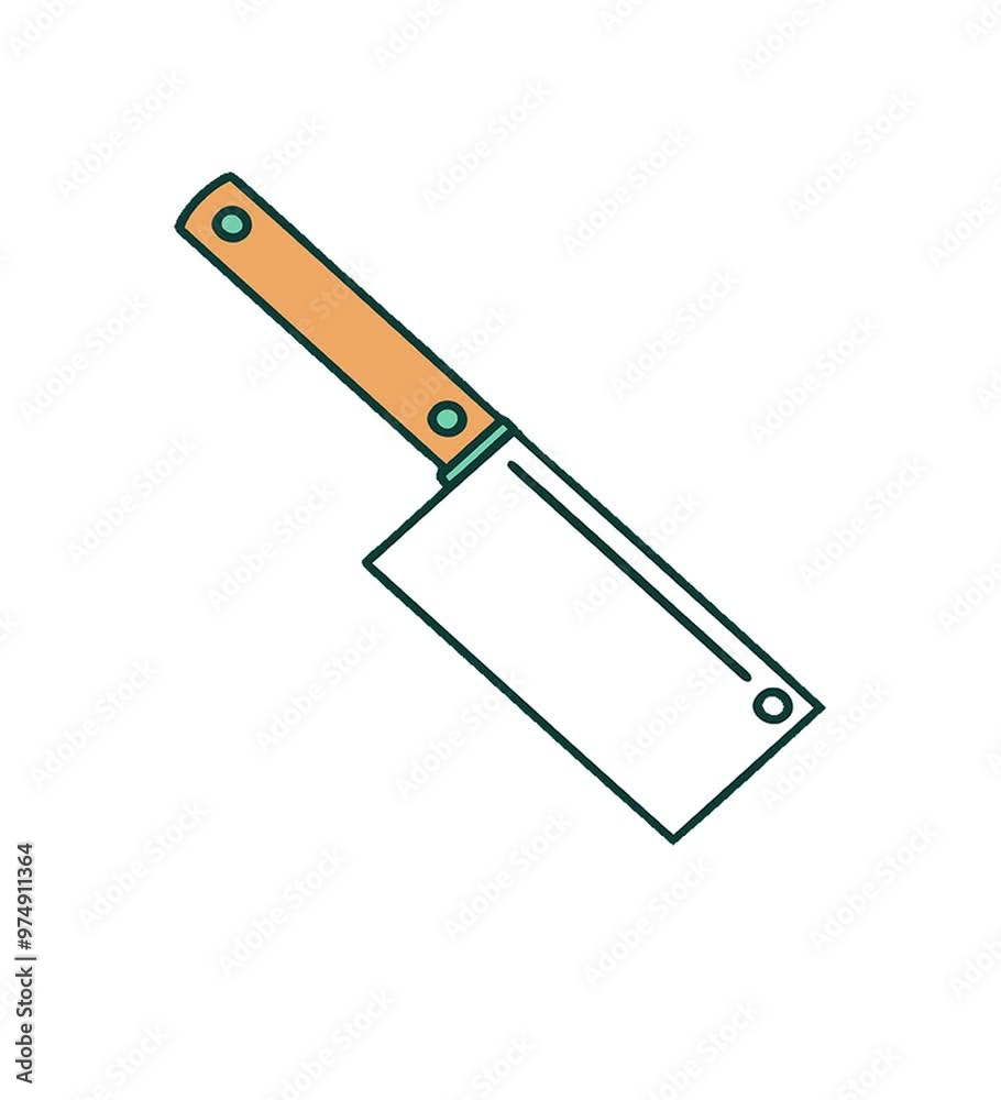 iconic tattoo style image of a meat cleaver iconic tattoo style image of a meat cleaver