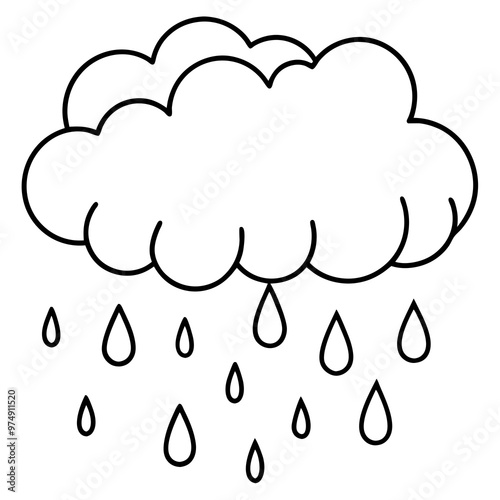 Rain vector on white background