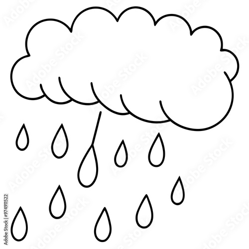 Rain vector on white background