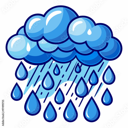 Rain vector on white background