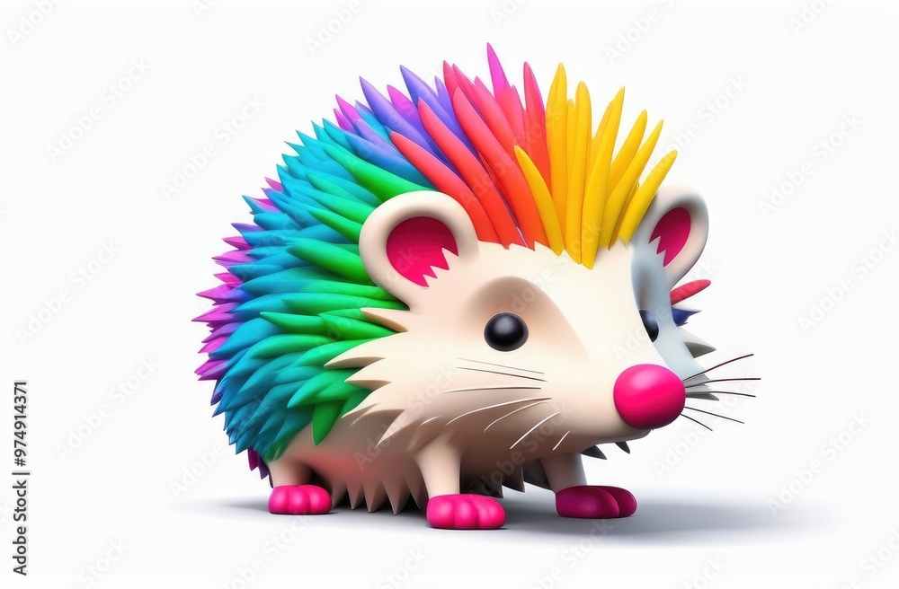3d colored hedgehog on a white background, cartoon illustration 3d colored hedgehog on a white background, cartoon illustration