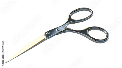 Scissors isolated on a transparent background, displaying their sharp blades and functional design. Perfect for crafting, office supplies, or sewing-related projects.