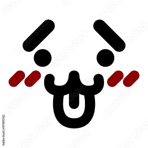 cute blushing animal face icon