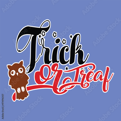 trick or treat lettering concept design vector illustration art.