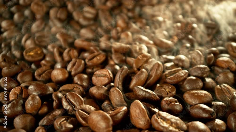 Super Slow Motion of Coffee Beans Rotating in Roasting Grinder. Concept of Roasting Coffee Beans. Filmed on High Speed Cinema Camera, 1000 fps. Super Slow Motion of Coffee Beans Rotating in Roasting Grinder. Concept of Roasting Coffee Beans. Filmed on High Speed Cinema Camera, 1000 fps.
