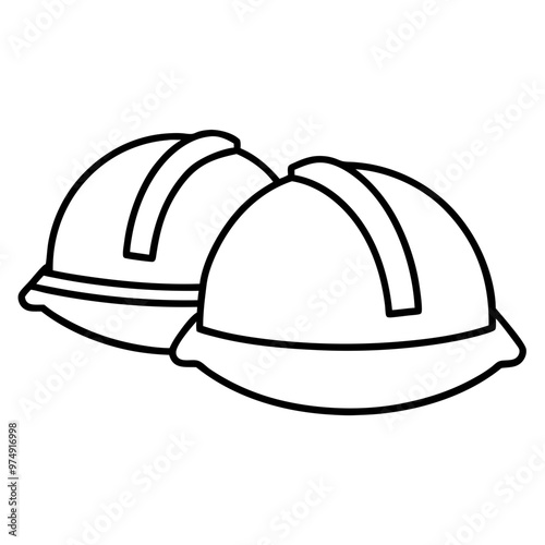 Hard hats vector on white background