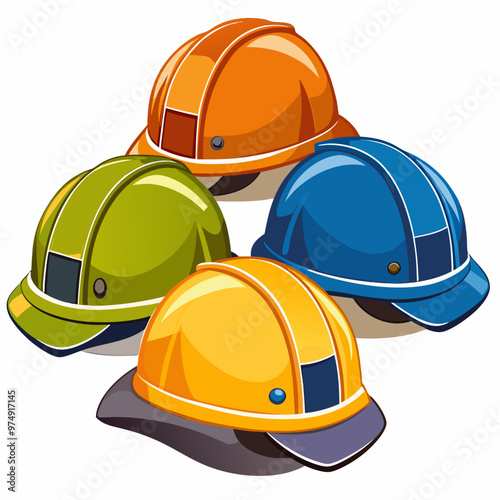 Hard hats vector on white background