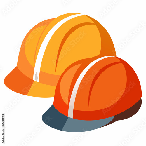 Hard hats vector on white background