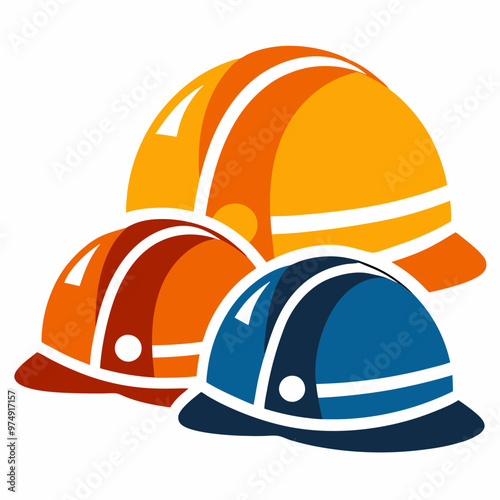 Hard hats vector on white background