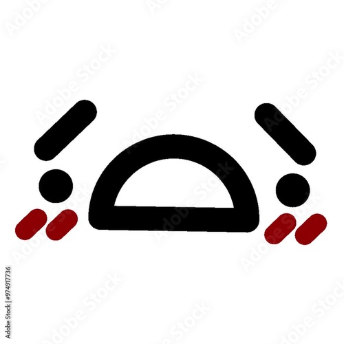 unhappy shocked face icon