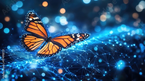 Digital Business Transformation Butterfly Lifecycle. AI generated illustration