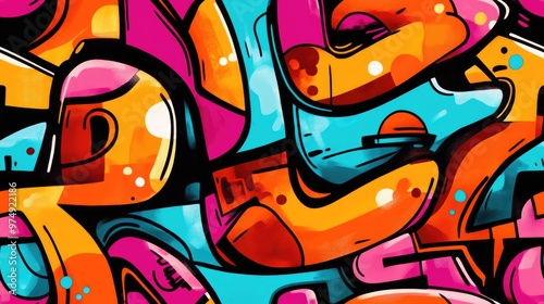 Wallpaper Mural Hand drawn graffiti illustration that produces visually striking and contemporary artwork suitable for various applications including commercial design and personal expression Torontodigital.ca