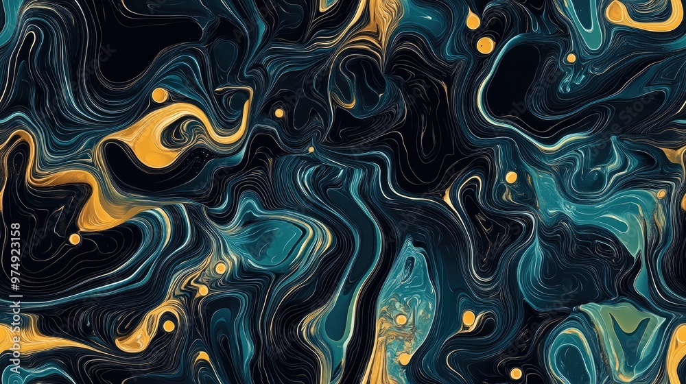Obraz premium Seamless pattern abstract composition on a dark background