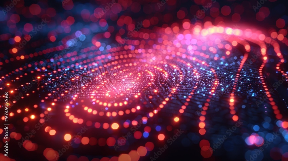 Abstract glowing fingerprint pattern. Abstract glowing fingerprint pattern.
