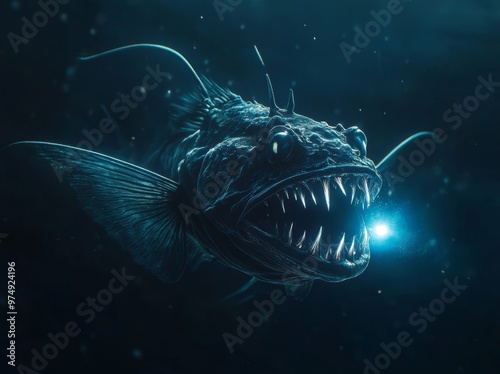 Enigmatic Anglerfish Emerging from the Depths of the Abyss