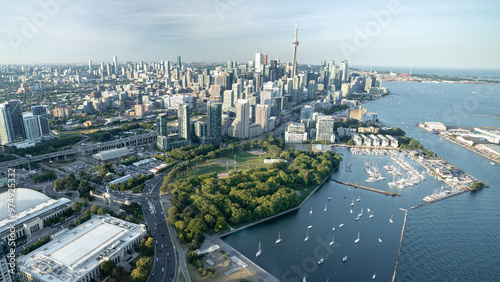 Aerial view of Toronto city skyline, Canada