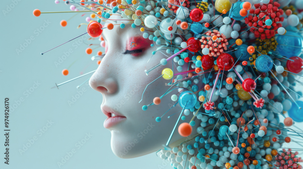 Create a hyper-realistic image of a model from the torso up with ...