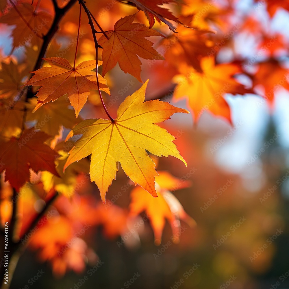 Vibrant autumn forest maple leaves High Quality AI Generated Image Vibrant autumn forest maple leaves High Quality AI Generated Image