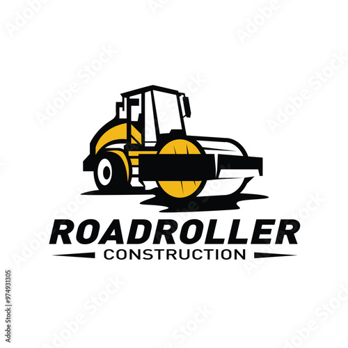 Vector logo of asphalt paving road works