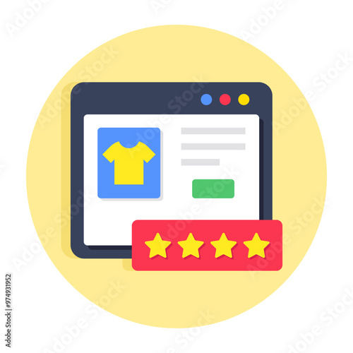 A unique design icon of shopping ratings 