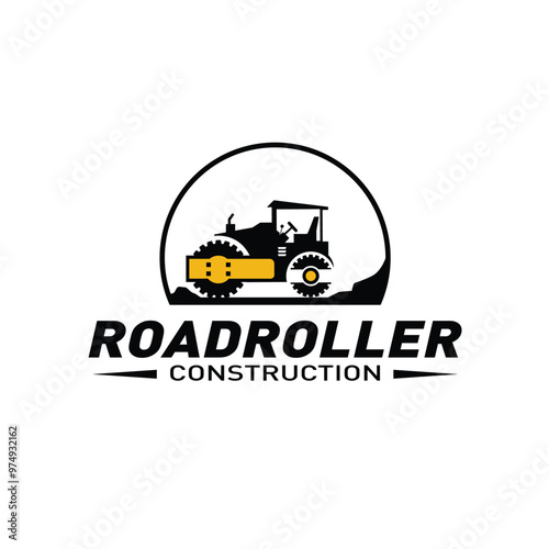 Vector logo of asphalt paving road works