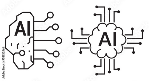 Transparent PNG available
Set of AI icons. Artificial intelligence Vector illustration Web Icon Collection.