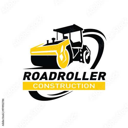 Vector logo of asphalt paving road works