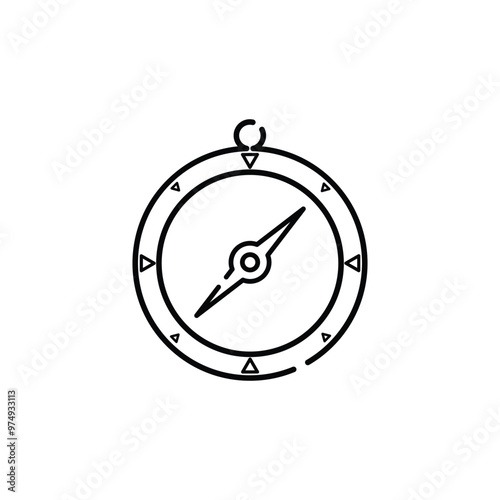 Compass Icon Vector. Lineal or Linear art.