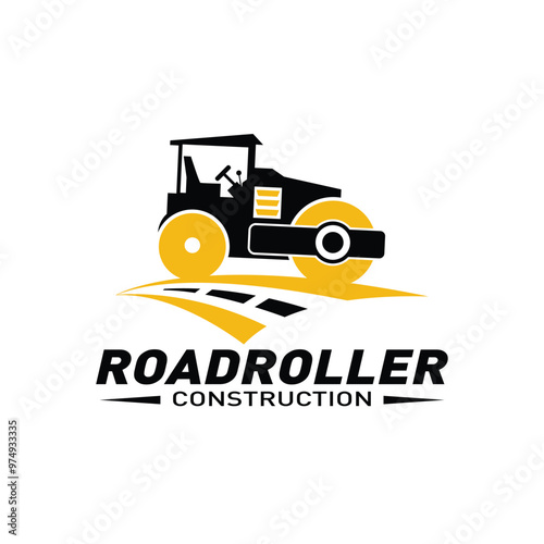 Vector logo of asphalt paving road works