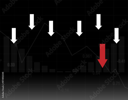 Stock exchange loss red screen