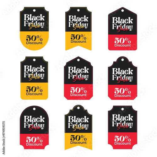 set of modern sale labels discount tags
