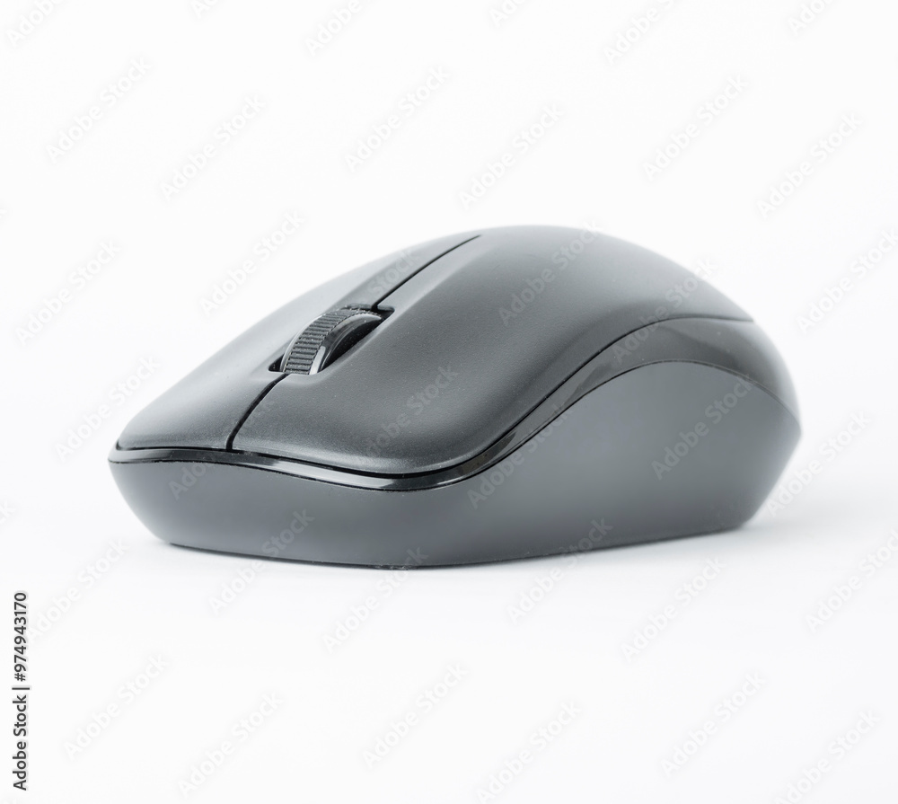 A black computer mouse isolated A black computer mouse isolated