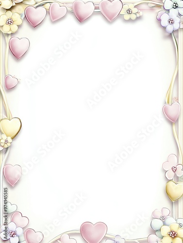 A beautiful heart-themed frame adorned with flowers, perfect for invitations, greetings, or artistic presentations.
