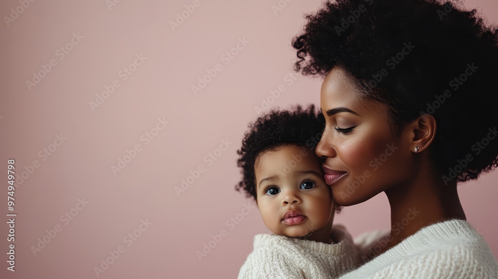 A mother lovingly embraces her baby, encapsulating the warmth and depth of maternal love in a comforting and serene setting.