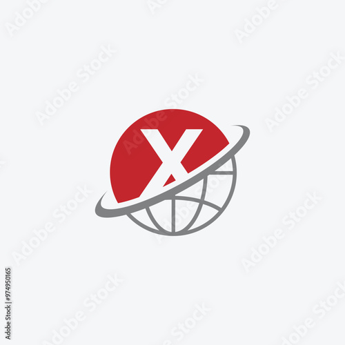 Vector Globe And Financial Symbol With Letter X