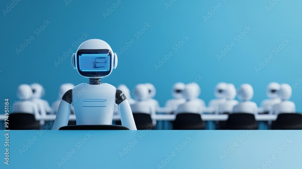 Holographic Ai Assistant Managing A Virtual Classroom For Distance