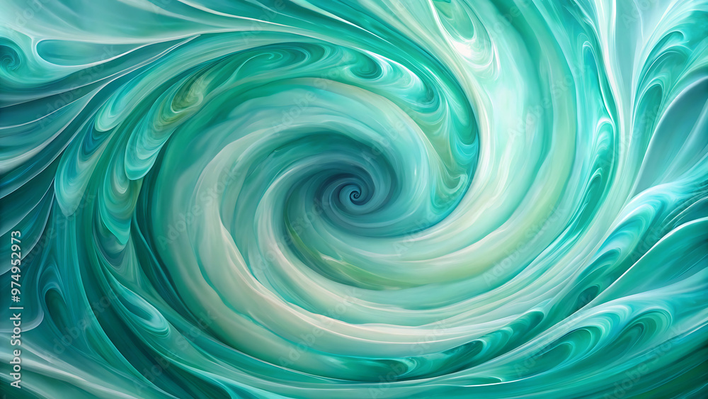 Serene Mint Green and Seafoam Blue Swirl A Calm and Fluid Abstract Composition Serene Mint Green and Seafoam Blue Swirl A Calm and Fluid Abstract Composition
