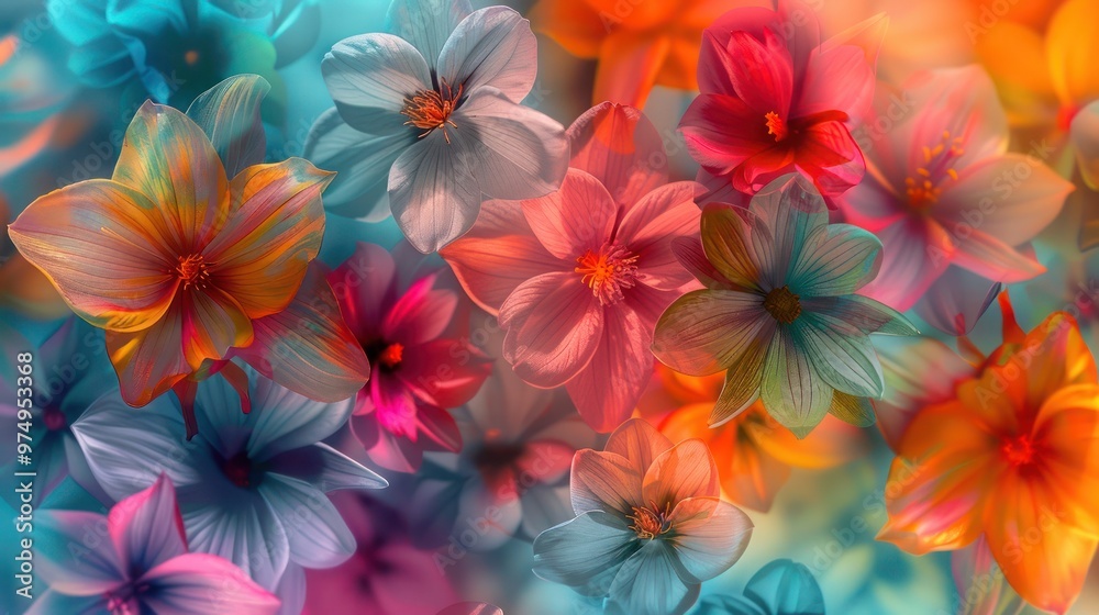 A digital collage of flowers A digital collage of flowers