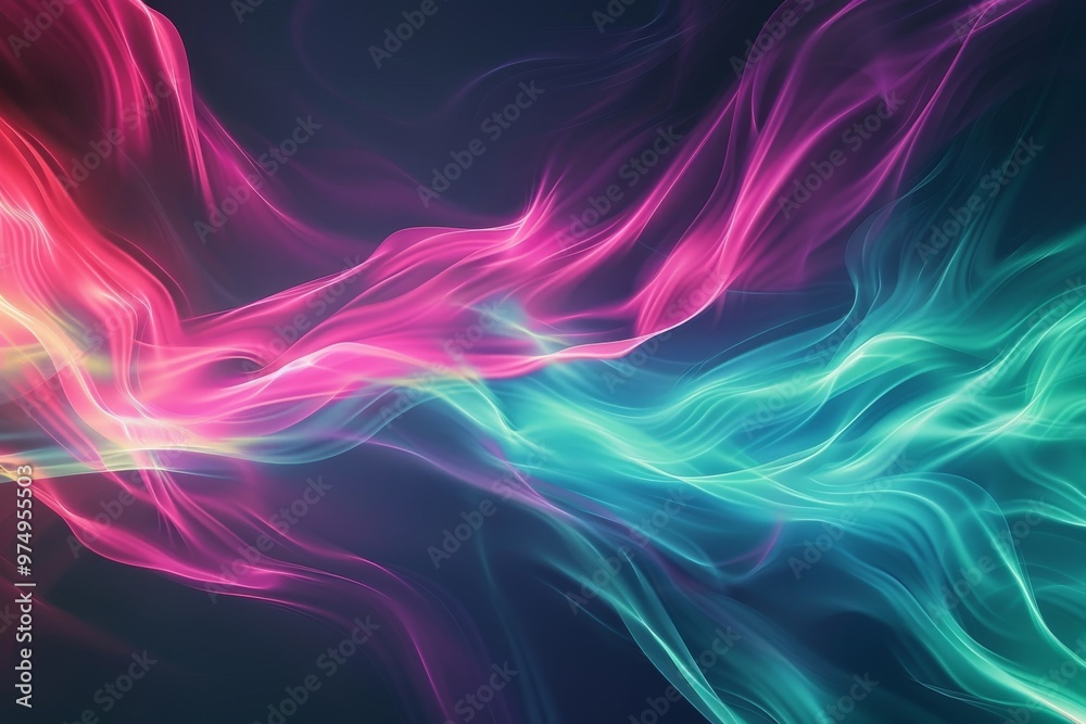 Abstract Swirling Neon Lights in Purple and Turquoise Abstract Swirling Neon Lights in Purple and Turquoise