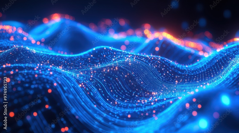 Flowing blue gradient with glowing neon circuit paths and abstract data flows, creating a sense of advanced technological systems and innovation. Flowing blue gradient with glowing neon circuit paths and abstract data flows, creating a sense of advanced technological systems and innovation.