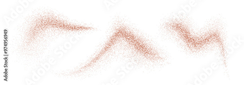Red pepper spice powder. Grainy scattered spicy burst or splashes. Overlay effect of red pepper powder, chili, jalapeno, paprika spice splatters. Realistic 3d vector hot dried condiment explode waves