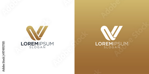 letter v abstract monogram logo vector design	
