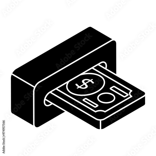 A colored design icon of money Withdrawal 