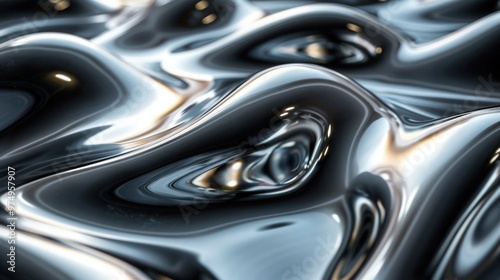 Silver Liquid Metal Abstraction - Futuristic Background for Design