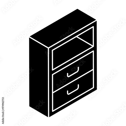 Modern design icon of office drawer